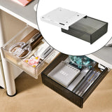Maxbell Under Desk Drawer Style Storage Box Hidden Desktop Organizer for Desk School black large