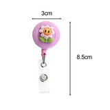 Maxbell ID Clip Reel Retractable Holder Flowers Badge for Volunteers Students Nurses Style A