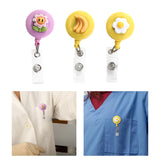Maxbell ID Clip Reel Retractable Holder Flowers Badge for Volunteers Students Nurses Style A