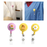 Maxbell ID Clip Reel Retractable Holder Flowers Badge for Volunteers Students Nurses Style A