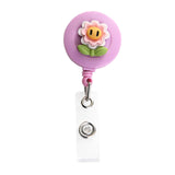 Maxbell ID Clip Reel Retractable Holder Flowers Badge for Volunteers Students Nurses Style A