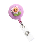 Maxbell ID Clip Reel Retractable Holder Flowers Badge for Volunteers Students Nurses Style A