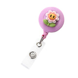 Maxbell ID Clip Reel Retractable Holder Flowers Badge for Volunteers Students Nurses Style A