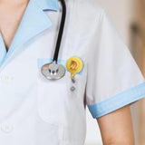 Maxbell ID Clip Reel Retractable Holder Flowers Badge for Volunteers Students Nurses Style B