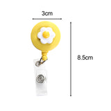 Maxbell ID Clip Reel Retractable Holder Flowers Badge for Volunteers Students Nurses Style C