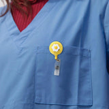 Maxbell ID Clip Reel Retractable Holder Flowers Badge for Volunteers Students Nurses Style C