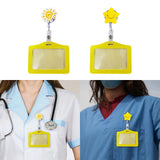 Maxbell Badge Holder Waterproof Student Teacher Doctor Coworkers Medical Card Holder flower