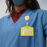 Maxbell Badge Holder Waterproof Student Teacher Doctor Coworkers Medical Card Holder flower