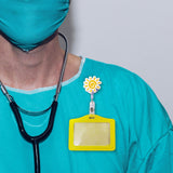 Maxbell Badge Holder Waterproof Student Teacher Doctor Coworkers Medical Card Holder flower
