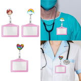 Maxbell Nurse Badge Card Holder Coworkers Office Gift Nurse Badge Holder brown hair nurse