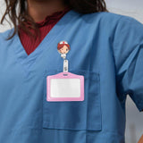 Maxbell Nurse Badge Card Holder Coworkers Office Gift Nurse Badge Holder brown hair nurse