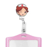Maxbell Nurse Badge Card Holder Coworkers Office Gift Nurse Badge Holder brown hair nurse