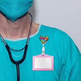 Maxbell Nurse Badge Card Holder Coworkers Office Gift Nurse Badge Holder colorful heart