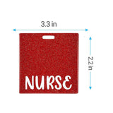 Maxbell 2xNurse Badge Card Holder Lightweight Durable Decorative Nurse Work Gift Red