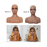 Maxbell Woman Mannequin Head Bust Model with Shoulder for Beauty Styling Lightweight Style A