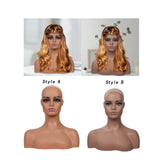 Maxbell Woman Mannequin Head Bust Model with Shoulder for Beauty Styling Lightweight Style A