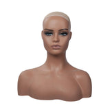 Maxbell Woman Mannequin Head Bust Model with Shoulder for Beauty Styling Lightweight Style B