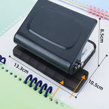 Maxbell 10 Holes Punch Heavy Duty Handheld Paper Punch for Files Folder Binding Crafts Gray