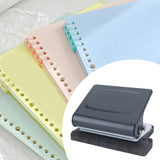 Maxbell 10 Holes Punch Heavy Duty Handheld Paper Punch for Files Folder Binding Crafts Gray