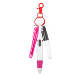 Maxbell Pen with Carabiner Clip Nurses Day Gift Multipurpose Shuttle Pen Retractable rose red