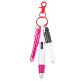 Maxbell Pen with Carabiner Clip Nurses Day Gift Multipurpose Shuttle Pen Retractable rose red