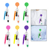 Maxbell Shuttle Pen Office Supplies Gift Compact Nurse Retractable Badge Holder blue