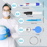 Maxbell Shuttle Pen Office Supplies Gift Compact Nurse Retractable Badge Holder blue