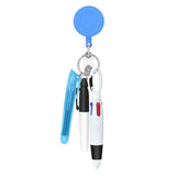 Maxbell Shuttle Pen Office Supplies Gift Compact Nurse Retractable Badge Holder blue