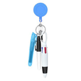 Maxbell Shuttle Pen Office Supplies Gift Compact Nurse Retractable Badge Holder blue