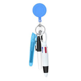 Maxbell Shuttle Pen Office Supplies Gift Compact Nurse Retractable Badge Holder blue