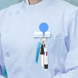 Maxbell Shuttle Pen Office Supplies Gift Compact Nurse Retractable Badge Holder blue