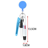 Maxbell Shuttle Pen Office Supplies Gift Compact Nurse Retractable Badge Holder blue