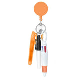 Maxbell Shuttle Pen Office Supplies Gift Compact Nurse Retractable Badge Holder orange