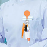 Maxbell Shuttle Pen Office Supplies Gift Compact Nurse Retractable Badge Holder orange