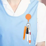 Maxbell Shuttle Pen Office Supplies Gift Compact Nurse Retractable Badge Holder orange