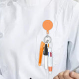 Maxbell Shuttle Pen Office Supplies Gift Compact Nurse Retractable Badge Holder orange