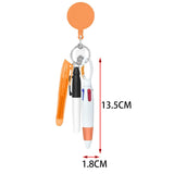 Maxbell Shuttle Pen Office Supplies Gift Compact Nurse Retractable Badge Holder orange