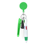 Maxbell Shuttle Pen Office Supplies Gift Compact Nurse Retractable Badge Holder green