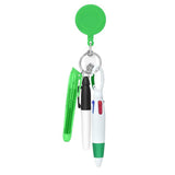 Maxbell Shuttle Pen Office Supplies Gift Compact Nurse Retractable Badge Holder green