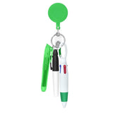 Maxbell Shuttle Pen Office Supplies Gift Compact Nurse Retractable Badge Holder green