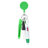 Maxbell Shuttle Pen Office Supplies Gift Compact Nurse Retractable Badge Holder green
