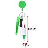 Maxbell Shuttle Pen Office Supplies Gift Compact Nurse Retractable Badge Holder green
