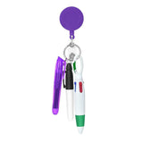 Maxbell Shuttle Pen Office Supplies Gift Compact Nurse Retractable Badge Holder violet