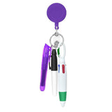 Maxbell Shuttle Pen Office Supplies Gift Compact Nurse Retractable Badge Holder violet