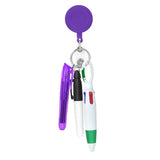 Maxbell Shuttle Pen Office Supplies Gift Compact Nurse Retractable Badge Holder violet
