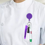 Maxbell Shuttle Pen Office Supplies Gift Compact Nurse Retractable Badge Holder violet