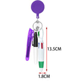 Maxbell Shuttle Pen Office Supplies Gift Compact Nurse Retractable Badge Holder violet