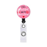 Maxbell Retractable ID Reel Badge Holder Doctor Nursing Gift Office Retractable Cord Pink