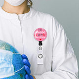 Maxbell Retractable ID Reel Badge Holder Doctor Nursing Gift Office Retractable Cord Pink