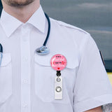 Maxbell Retractable ID Reel Badge Holder Doctor Nursing Gift Office Retractable Cord Pink
